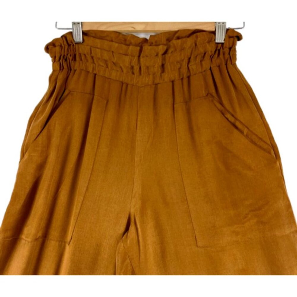 Zara Fillsens Toffee Brown Satin Effect Pants